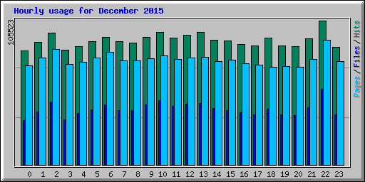 Hourly usage for December 2015