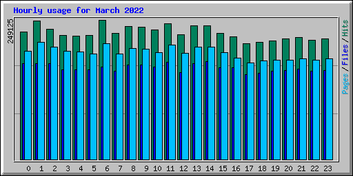 Hourly usage for March 2022