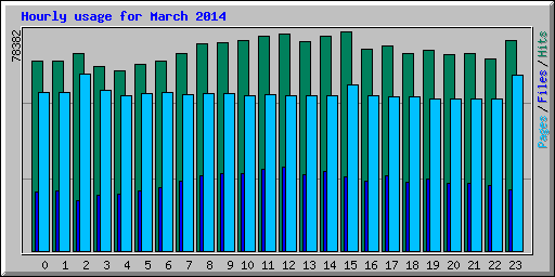 Hourly usage for March 2014