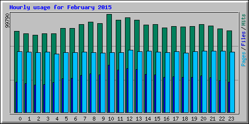 Hourly usage for February 2015